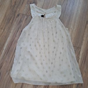 Shiny gold polka dotted sheer halter with undershirt